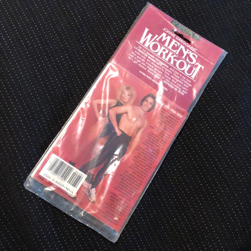 NWT vintage kitschy 80s mens exercise 12 minute instruction